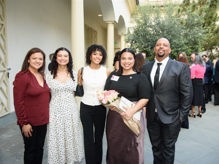 sarah donatto with friends and family at ceremony