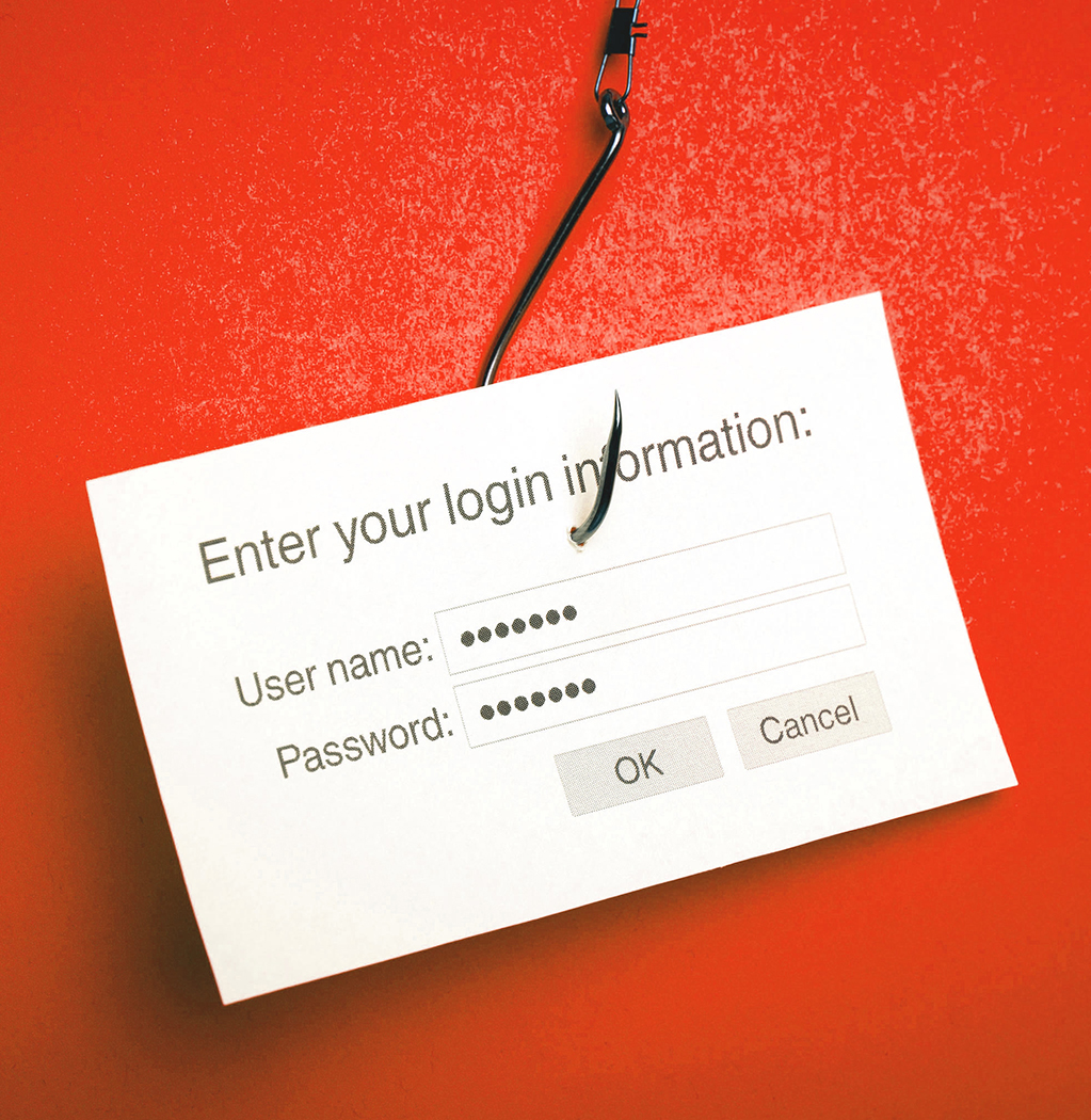 Fishhook holding tag of user name and password