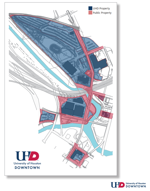 Map of UH Downtown Clery Geography